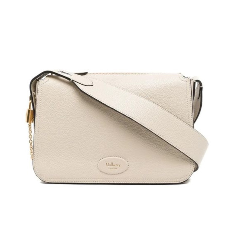 NWT Mulberry Billie Small Classic Grain Leather Crossbody Bag in Light Beige